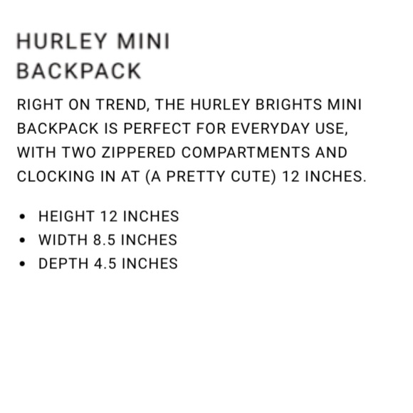 Hurley Mini Backpack - Picture 12 of 12